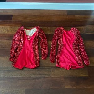 red sparkly sleeve jazz costume